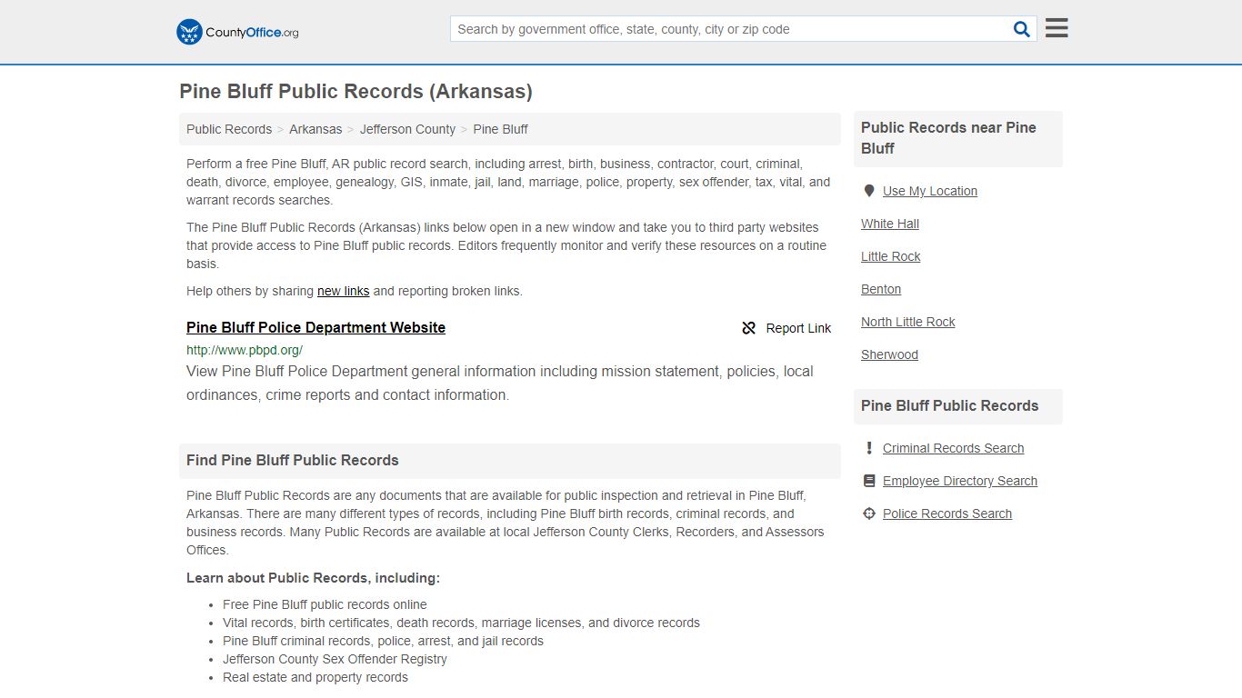 Public Records - Pine Bluff, AR (Business, Criminal, GIS ...